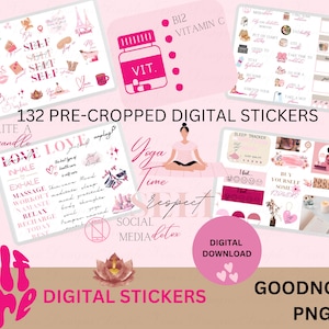 Digitale zelfzorgstickers voor Goodnotes⎮ Digitale stickers⎮ Digitale zelfzorgstickers⎮ Digitale zelfzorgstickers⎮ Digitale wellnessstickers