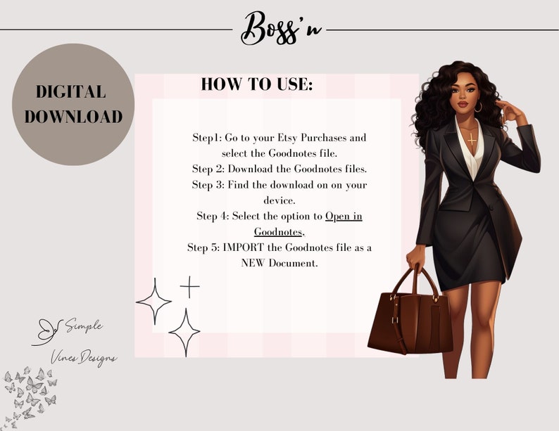 Business Digital Stickers for Goodnotes Plannerbusiness Woman