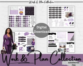 Purple Digital Planner Stickers | Goodnotes PNG (Digital Download)