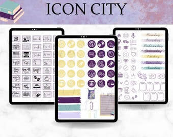 Icon City Digital Stickers | Planner Icons, Goodnotes, Digital Download