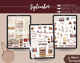 September Digital Planner Stickers (Digital Download) – Fall Favorites Collection