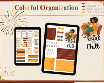Colorful Digital Planner Stickers, GoodNotes Notability (PNG, Goodnotes File)
