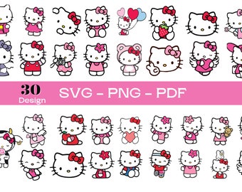 Kawaii Kitty Svg, Kawaii Kitty Svg Bundle, Cute Cat Svg, Kitty Svg, Kawaii Kitty Clipart, Kawaii Kitty Svg , digital download