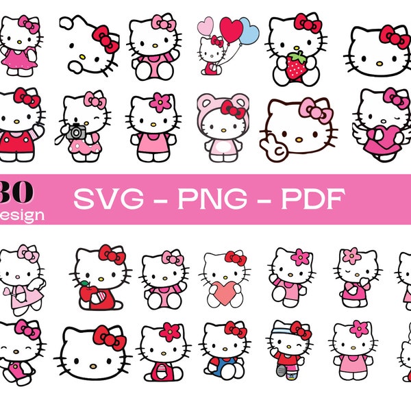 Kawaii Kitty Svg, Kawaii Kitty Svg Bundle, Lindo Gato Svg, Kitty Svg, Kawaii Kitty Clipart, Kawaii Kitty Svg, descarga digital