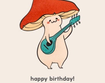 Happy Birthday Card (Mushroom)