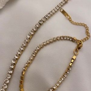 Waterproof bracelet with gemstones in gold "Grace"