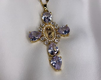 Waterproof cross necklace gold "Vibrant"