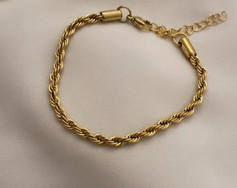 Wasserfestes Armband in Gold "Twisted"