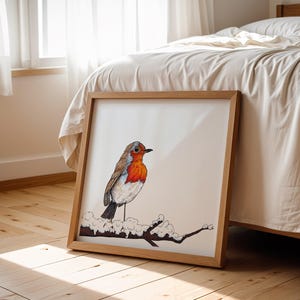 European Robin (8x8 print, frame not included)