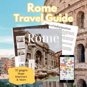 Rome Italy Travel Guide & Itinerary I Rome Travel Tips I Rome Digital Map I Rome Itinerary I Digital Download