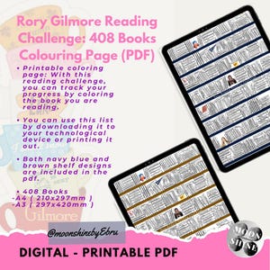 Rory Gilmore Reading Challenge: 408 Books Colouring Page (PDF) image 5