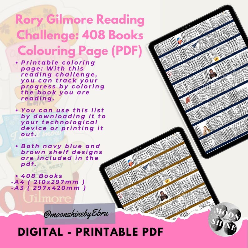 Rory Gilmore Reading Challenge: 408 Books Colouring Page (PDF) image 5