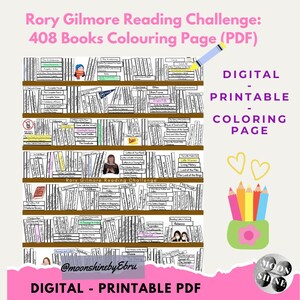Rory Gilmore Reading Challenge: 408 Books Colouring Page (PDF) image 6