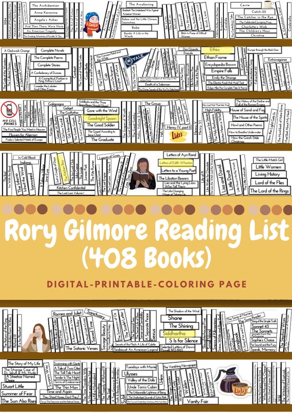 Rory Gilmore Reading Challenge: 408 Books Colouring Page (PDF)