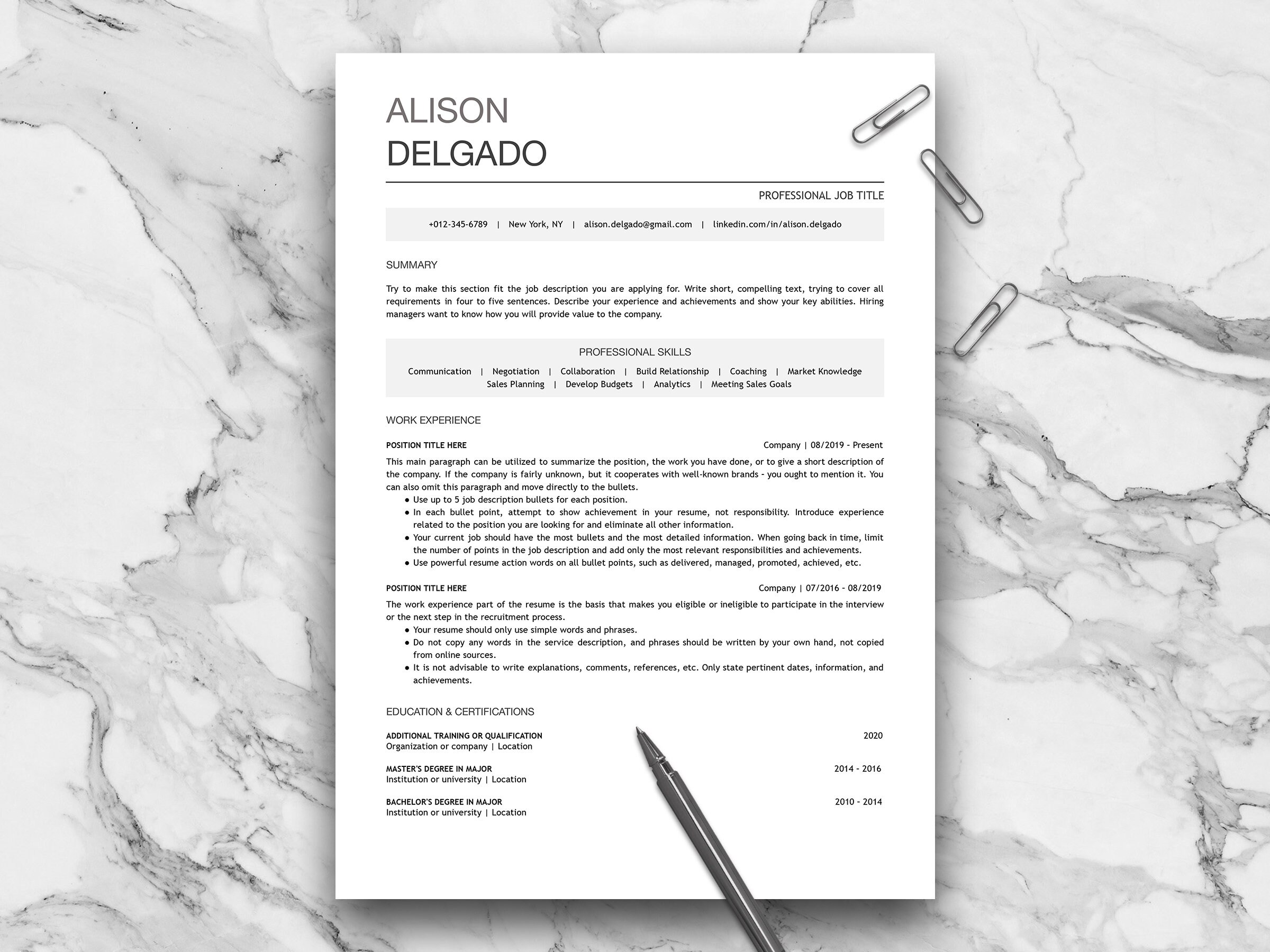 Free Cv Template Google Docs Reddit