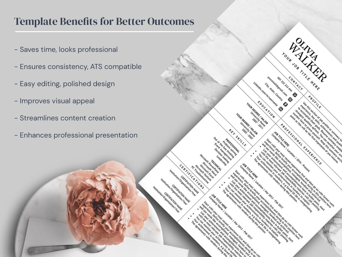 ATS Resume Template Resume Template Word CV Template Word Etsy ATS Resume Template Resume Template Word CV Template Word Etsy