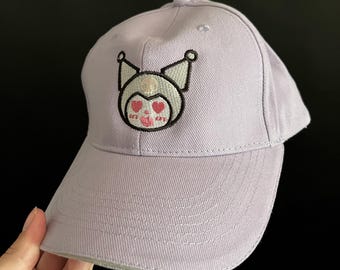 Kawaii Anime Bestickter Hut: Pastellfarbene Baseballkappe aus Baumwolle