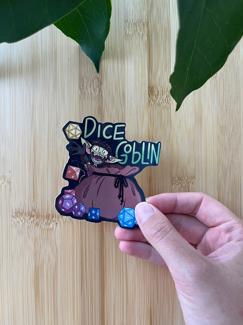 Dice Goblin Dungeons and Dragond DnD vinyl sticker
