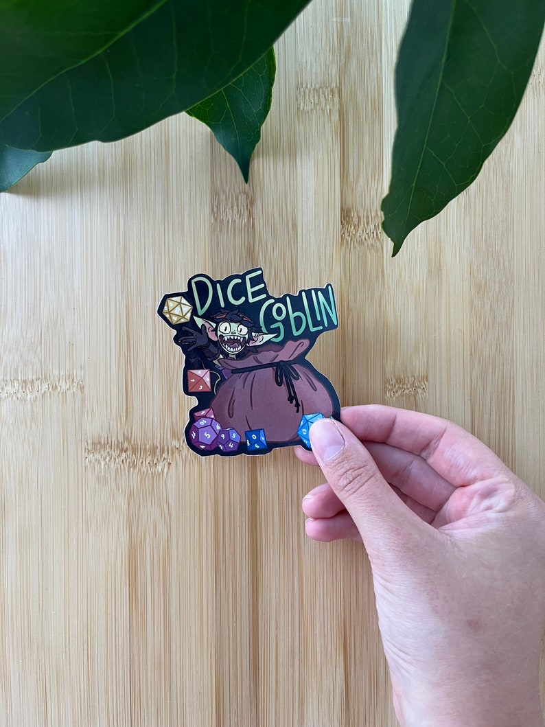 Dice Goblin Dungeons and Dragond DnD vinyl sticker