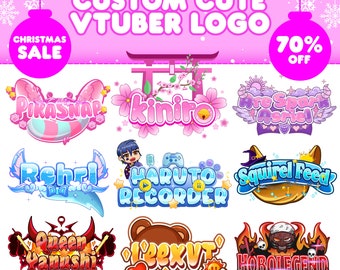 Custom Cute Twitch Vtuber Logo , Custom Logo, Logo Design, Cute Logo, Chibi Logo, Kawaii Logo, PNGTuber Logo, GIFTuber Logo, Streamer Logo