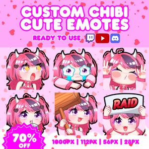 CUSTOM Twitch Emotes, Twitch Emote, Custom Emote, Kick Emotes, Animated Emotes, Cute Chibi Emotes for Personalized Gifts, Streams, Discord