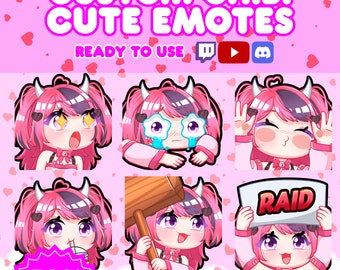 CUSTOM Twitch Emotes, Twitch Emote, Custom Emote, Kick Emotes, Animated Emotes, Cute Chibi Emotes for Personalized Gifts, Streams, Discord