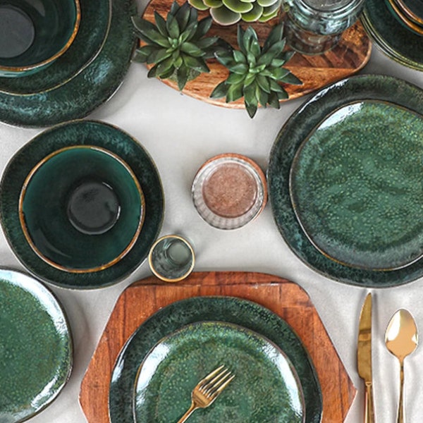 Emerald Dinnerware Etsy