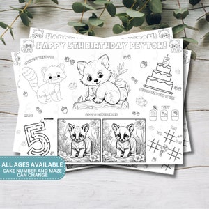 Red Panda Birthday | Printable Red Panda Party Invitation | Fun Cards | Red Panda Card | Turning Red Birthday Coloring Pages