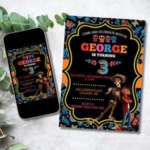 Editable Coco Birthday Invitation | Disney Coco Invite | Template Printable Fiesta Party Invitations | Digital Invite | Instant Download