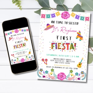 Fiesta Birthday Invitation: Editable Mexican Theme (Digital Download)