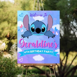 Cartello di benvenuto per compleanno personalizzato con ricamo a punto croce / Cartello poster per compleanno stampabile / Modello di compleanno modificabile / Cartello di benvenuto per compleanno