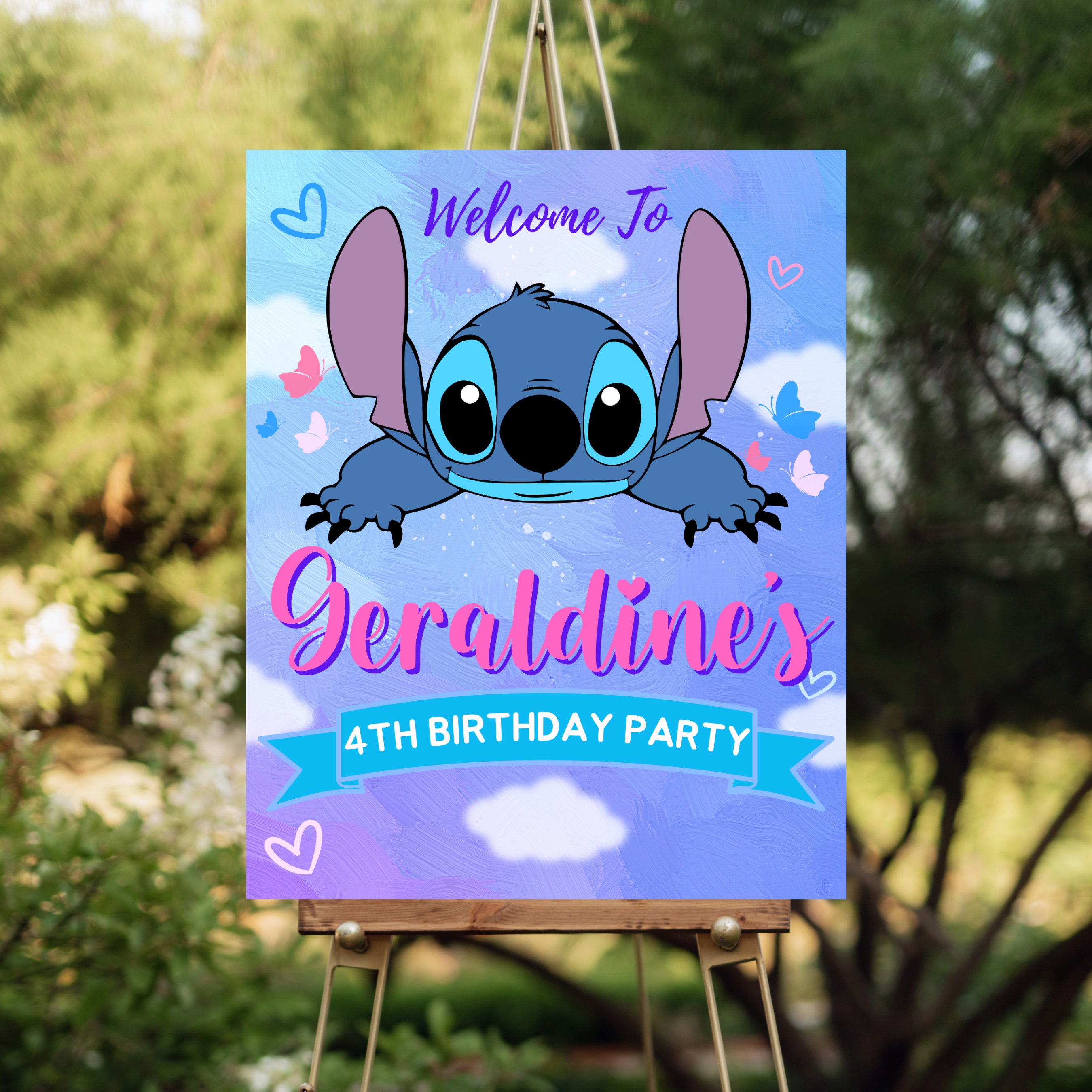 Personalized Lilo & Stitch Birthday Welcome Sign - Custom Name & Age - Party Decor Print - View #6