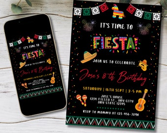 Fiesta Invitation | Instant Download | Print Or Text | Cactus Party Invite | Digital Invite | Mexican Birthday Party | Taco Birthday