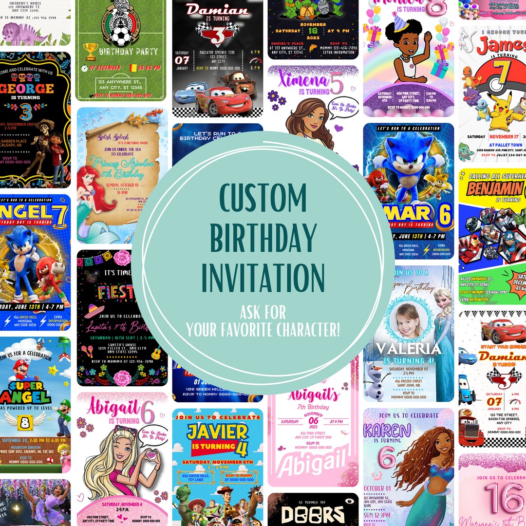 Custom Invitation Made to Order Invitation Customized Digital Birthday Invitation Etsy