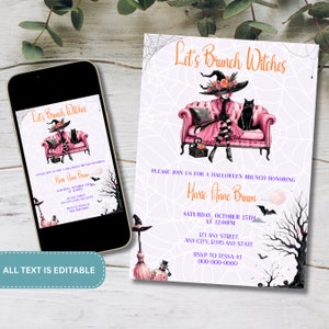 Halloween Bridal Shower Invitation: Spooky Canva Template (Digital Download)