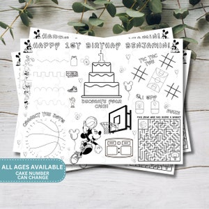 Kids Activities Sheet | Instant Digital Download | Printable Mickey Activity Sheet | Mouse Coloring Sheet | Party Favor | Party Activities