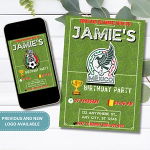 Soccer Invite | Birthday Soccer Invitation | Fútbol Mexicano, Soccer Birthday Invitation, Mexican Soccer Team, Invitación Selección Mexicana