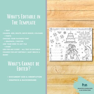 Printable Instant Download | Frozen Placemat | Dining Table | Fabric ...
