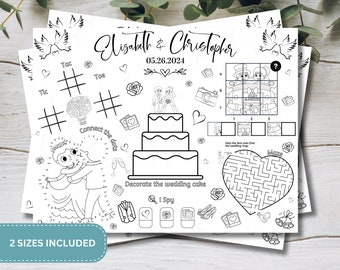 Activity Mat | Wedding Activity | Kids Wedding Table | Wedding Placemat | Kids Activities | Keep Kids Busy At The Reception