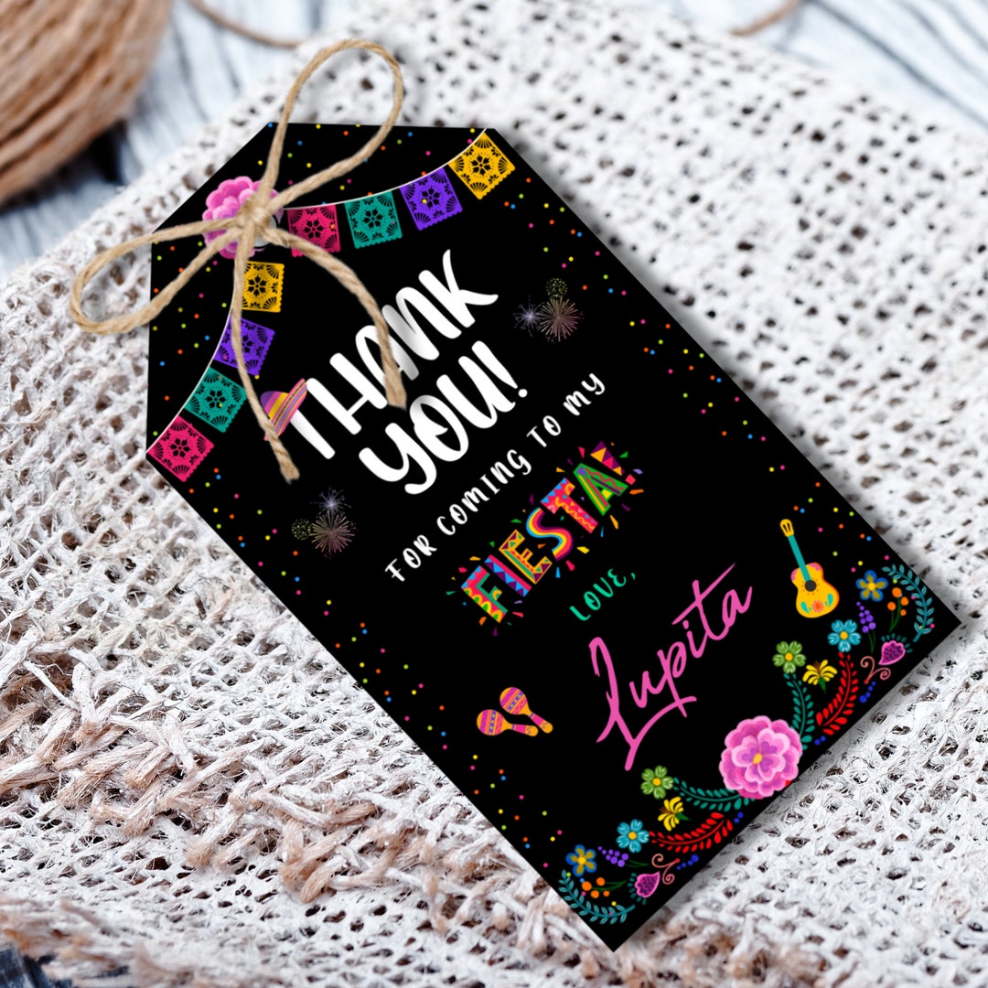 Fiesta Favor Tag | Fiesta Birthday Thank You Tags | Tag Printable ...