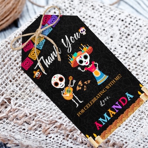 Dia De Los Muertos Dekorationen | Taco 'Bout | Digitaler Download | Zuckerschädel | Dia De Los Muertos Danke Tags | Corjl Vorlage