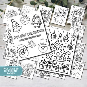 Printable Christmas Advent Calendar Coloring Pages: Fun Kids Activity (PDF)