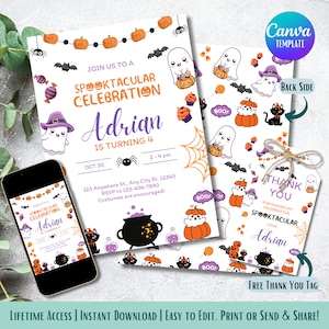 Halloween Birthday Invitation: Spooky Ghost Party (Instant Download)