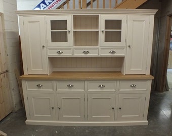 Rutland Painted 7FT Display Dresser with Solid Oak Top- Bespoke Colours & Sizes available