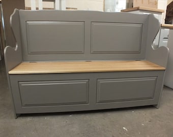 5 ft Painted Monks Bench with Solid Oak Seat- Bespoke sizes & colours available
