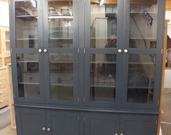 Buckingham All Painted Large Glazed 4 Door Library Unit- Bespoke Sizes & Colours available