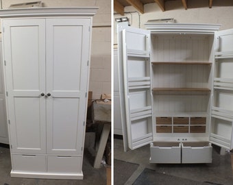 Buckingham Style Painted Larder Cupboard with Internal Drawers & Spice Racks- Bespoke colours and sizes available