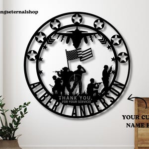Custom Military Metal Wall Art: Veteran Tribute Decor