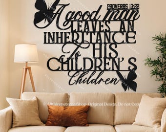 Christian Wall Art Metal Sign – Proverbs 13:22 Bible Verse Decor, Inspirational Scripture Wall Art, Faith Home Decoration, Christian Gifts