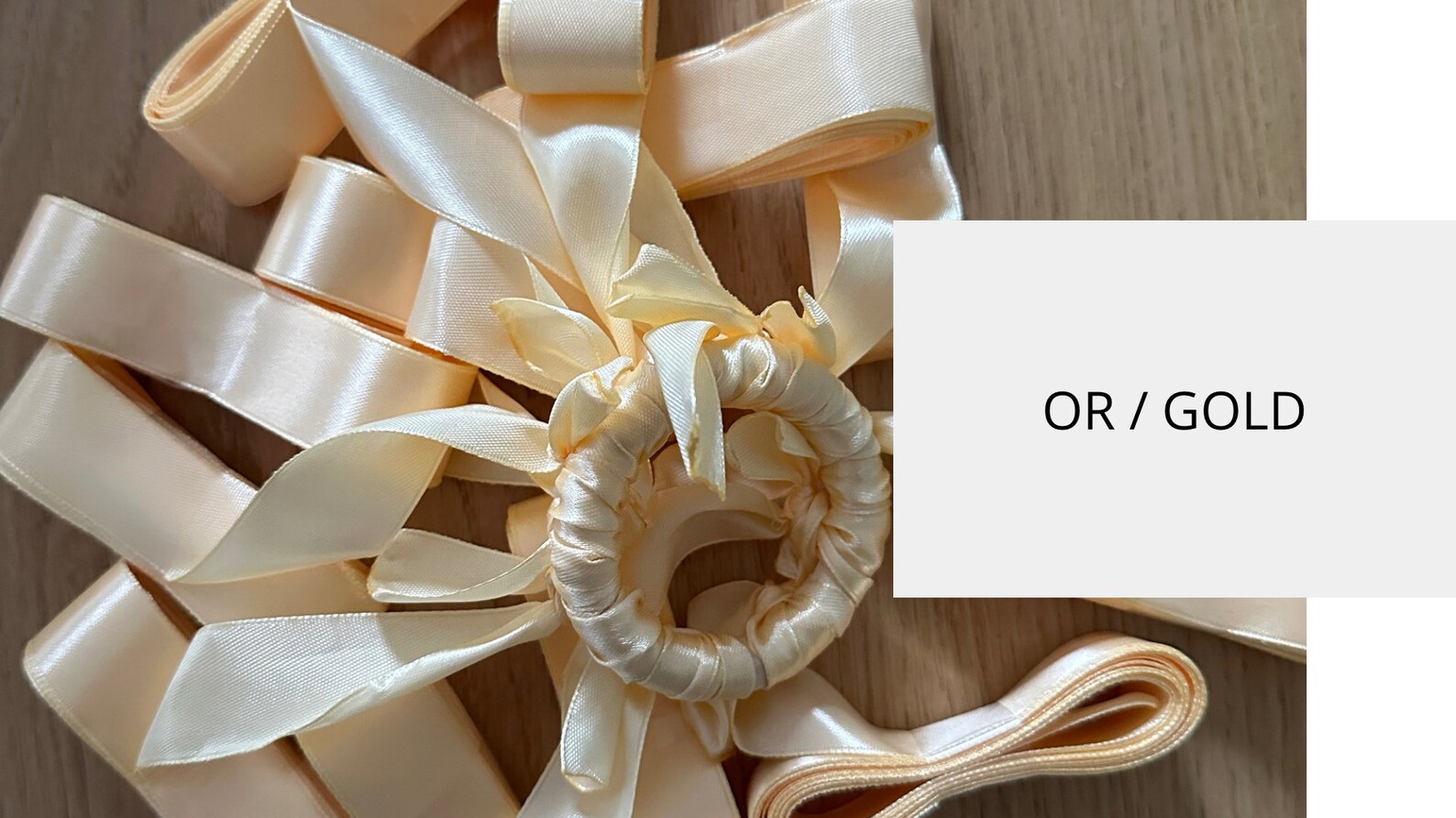 Round Set of Gold or Champagne Wedding Bouquet Ribbons / Ribbon Set for ...